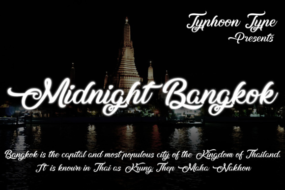 Midnight Bangkok: A Script Font for Editorial Elegance